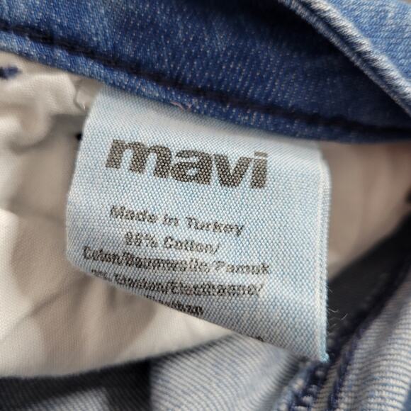 Mavi Emma Relaxed Straight Leg Medium Wash Distressed Jeans, size 28/32 - Picture 9 of 9